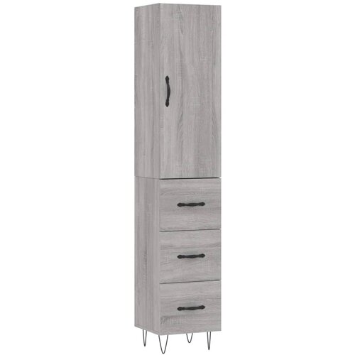  Visoka komoda siva sonome 34,5x34x180 cm od konstruiranog drva Slike