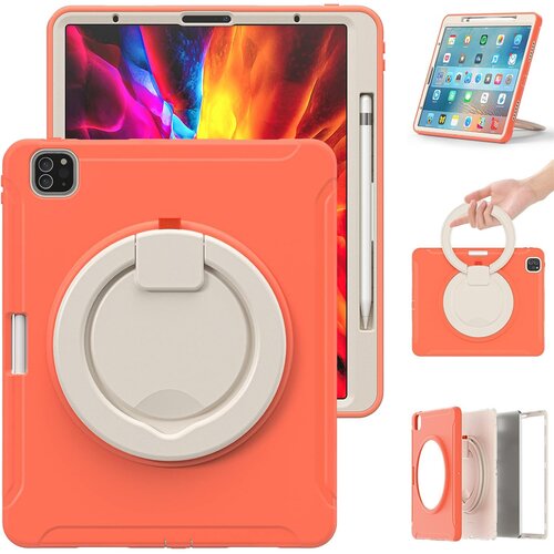 NIKCORP Ovitek za iPad Pro 12.9 5/4/3, vrtljivo stojalo 360, držalo za pisalo, robustna trislojna za&amp;scaron;čita, PC in TPU, oranžen, (5000139006) Slike