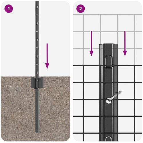 vidaXL set ograje 2 dela Siva Pocinkano jeklo 10 x 0.5 m Cene