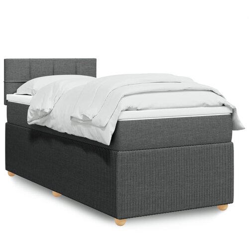 VidaXL Okvir kreveta s oprugama i madrac tamnosivi 80x200cm od tkanine Slike