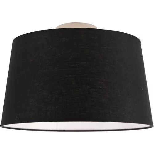 QAZQA Moderna stropna svetilka bela s črno senco 35 cm - Combi