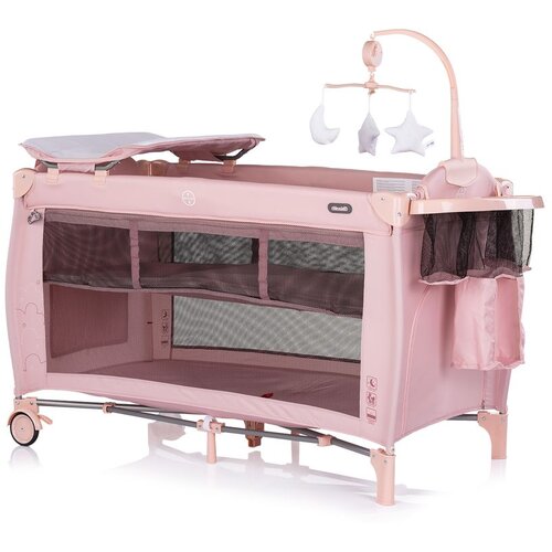 Chipolino putni krevetić s podlogom za prematanje Bella Pink Powder Slike