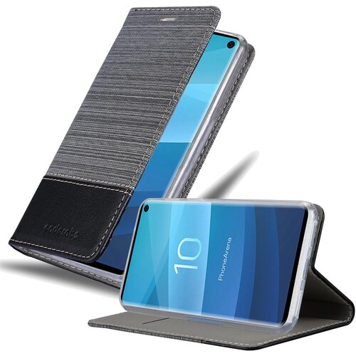 Cadorabo Case, združljiv s Samsungom v sivi črni barvi - zaščitni pokrov z magnetnim zapiranjem, stoječo funkcijo in režo za kartico, (20571036) Cene