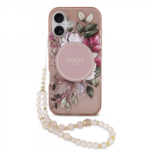 Guess Originalni ovitek za iPhone 17 - MagSafe - Flowers pink - GUHMP17SHFWBRCESP Cene