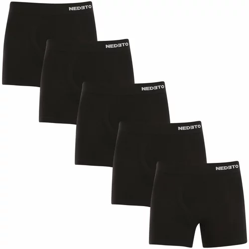 Nedeto 5PACK Men's Boxer Shorts Seamless Bamboo Black