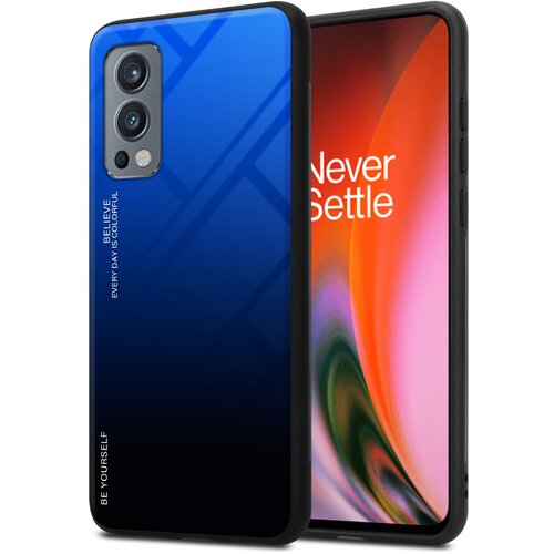 Cadorabo Ohi&scaron;je, združljiv z OnePlus v modri barvi - črni - dvobarvni za&scaron;čitni pokrov iz silikona TPU in hrbta iz kaljenega stekla, (20592635) Cene