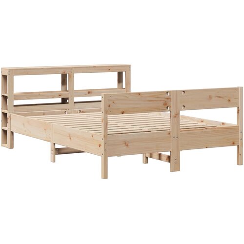 vidaXL Posteljni okvir z vzglavjem 140x190 cm trdna borovina, (21311283) Cene