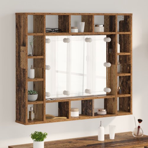 vidaXL Ogledalna omara Stari les 91 x 15 x 76.5 cm Konstruiran les Cene