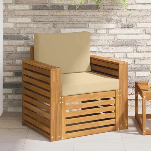  Set vanjskih sofa s jastukom Prirodna 79 x 63 x 73 cm - Prirodno i bež &Scaron;iroka ravnina Cijene
