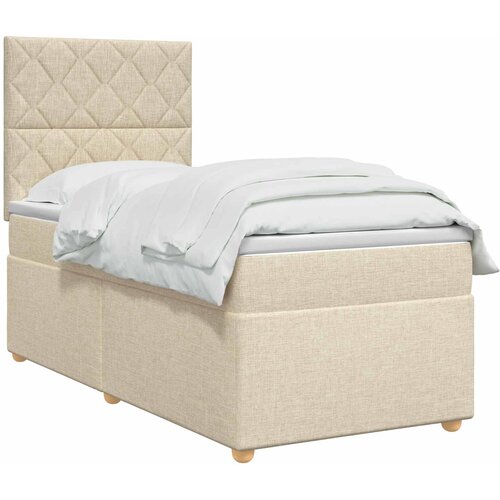  Boxspring krevet s madracem Krem 80 x 200 cm Tkanina Slike