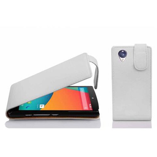 Cadorabo Ohi&scaron;je, združljivo z LG Google NEXUS 5 v snežno bela - Za&scaron;čitni ovitek v obliki flipa iz teksturiranega umetnega usnja, (20562065) Cene