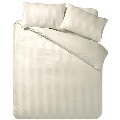 Catherine Lansfield Kremno bela satenasta posteljnina za zakonsko posteljo 220x230 cm So Soft Satin Stripe &amp;ndash; Slike