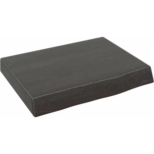 Zidna Stenska polica temno siva 40x30x(2-6) cm trdna hrastovina