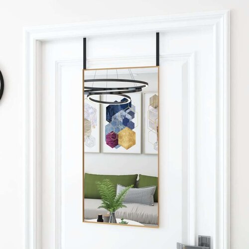 VidaXL Ogledalo za vrata zlatno 40x80 cm od stakla i aluminija Slike