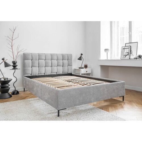 Miuform Svetlo siva oblazinjena zakonska postelja z letvenim dnom 180x200 cm Eve &amp;ndash; Slike