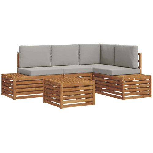  Setovi sofa s jastukom 5 Komad Prirodna i svijetlo siva Slike