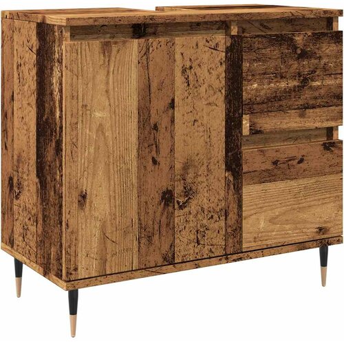 Maison Chic Kopalniška omarica - Kopalniški kabinet starinski les 65x33x60 cm inženirski les, (21794397) Cene