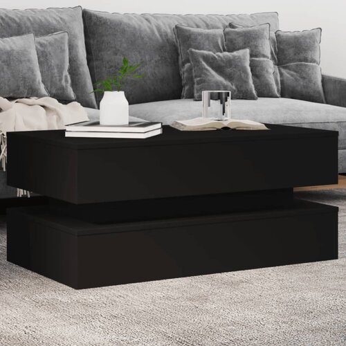 VidaXL Klubska mizica z LED lučkami črna 90x50x40 cm Slike