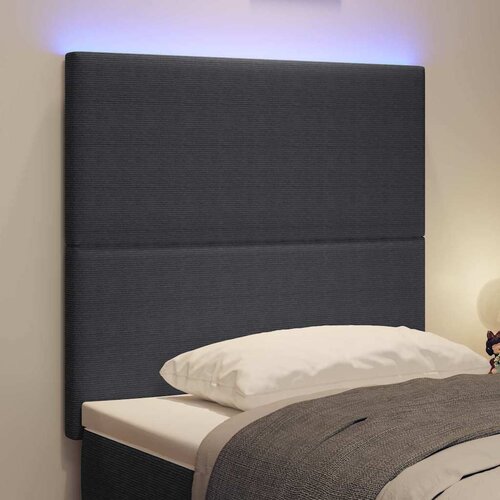  LED glava kreveta Tamno siva 100 cm Kordura tekstil Slike
