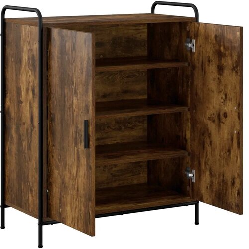  Ormar za cipele 76 x 36 5 x 93 cm Konstruirano drvo - Dimljeni hrast 76 x 36 5 x 93 cm 4 etaže s vratima Slike