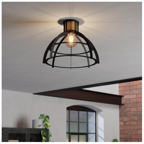 Eglo 43768 - plafonska lampa stillington 1xE27/40W/230V crna Slike