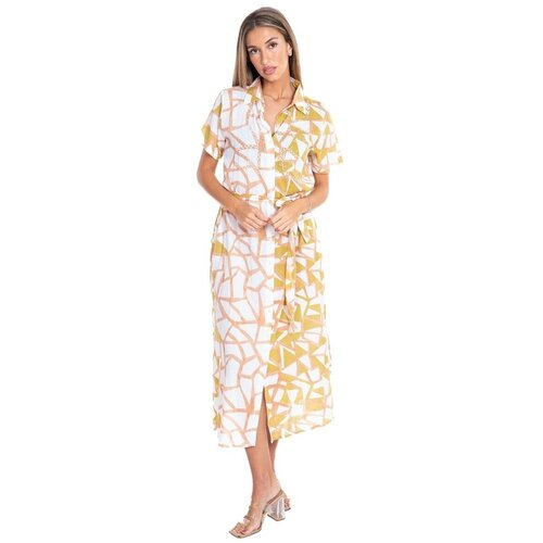 Isla Bonita By Sigris Dolge obleke Dolga Midi Obleka Rumena Slike