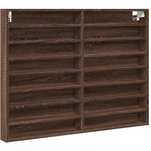vidaXL Vitrina rjavi hrast 100x8,5x75 cm konstruiran les, (21413316) Cene