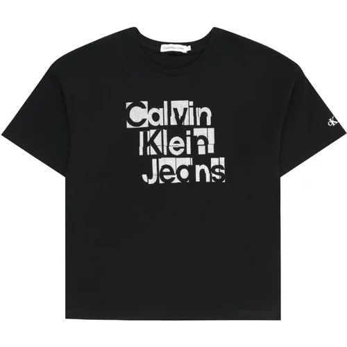 Calvin Klein Jeans Majica srebrno-siva / črna