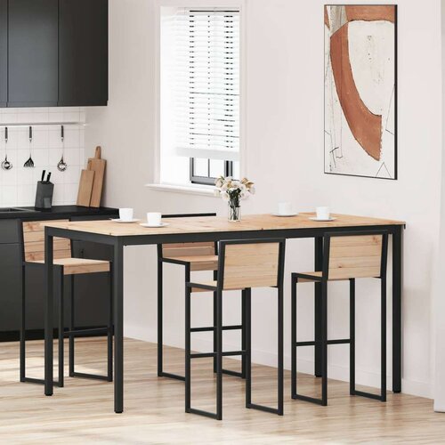 Stol za bar Prirodna 110 x 55 x 105 cm Čvrsto borovo drvo Cijene