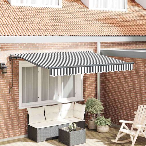  Skrovita tenda Antracit 250 x 200 cm tkanina - Antracit i bijela (antracitni okvir) 2 5 x 2 m Električna Cijene