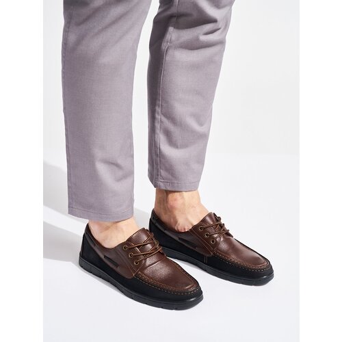 Shelvt Men's brown lace-up shoes Cene