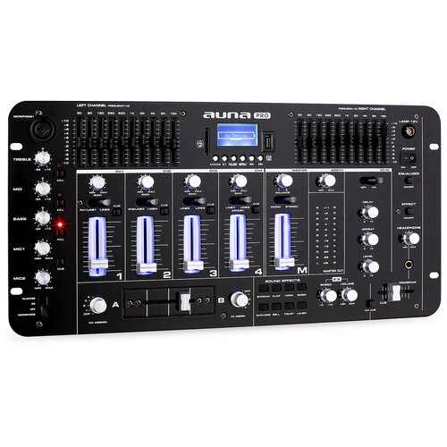 Auna Pro Kemistry 3 DJ 4-kanalna mešalna miza USB SD - črne barve Cene