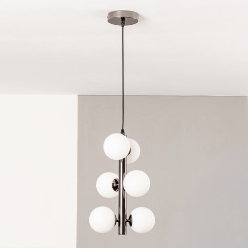  Brilagi - LED luster na sajli MILLA 6xG9/3W/230V crni hrom/bela Slike