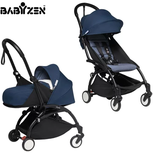 BABYZEN yoyo² otroški voziček 2v1 newborn pack 0+ air france blue (black frame)