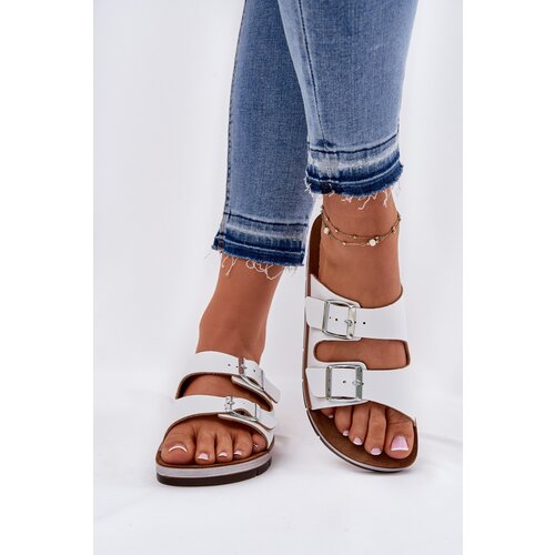 Inblu Womens Sandals With Buckles White Cene