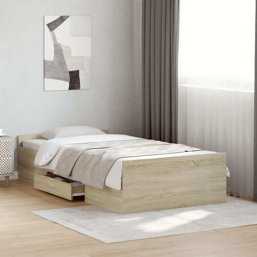 Furnova Posteljni okvir s predali sonoma hrast 75x190 cm inženirski les, (21934548) Slike