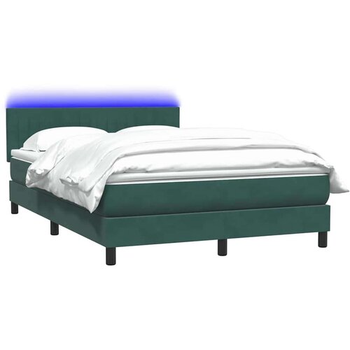 Box Spring krevet s madracem i LED tamno zeleni 160x220 cm bar&amp;scaron;un - Tamnozelena 160 x 220 cm Okomite pruge Slike