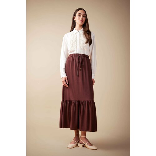 Defacto Crinkle Fabric Maxi Skirt Slike