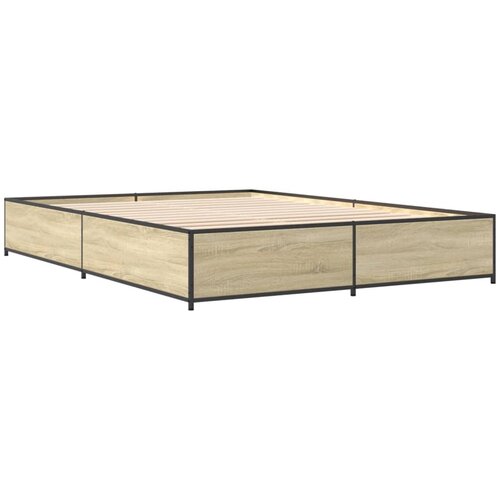 vidaXL Okvir za krevet boja hrasta 120x190cm konstruirano drvo i metal Cene