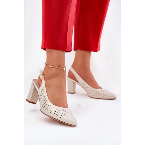 Sergio Leone Perforated Sandals With Pointed Toes On A Heel Slike