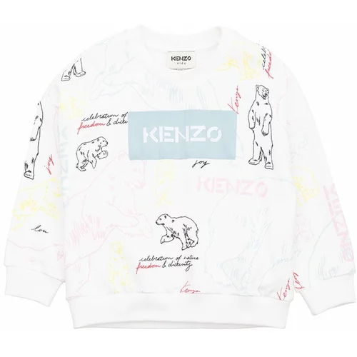 Kenzo Kids Dječja pamučna dukserica boja: bijela, s uzorkom