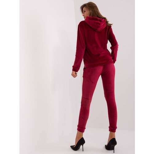 Fashion Hunters Dark chestnut velour set with Melody patches Slike