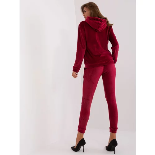 Fashion Hunters Dark chestnut velour set with Melody patches
