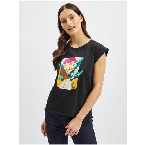 Orsay White-Black Floral T-shirt - Women Slike