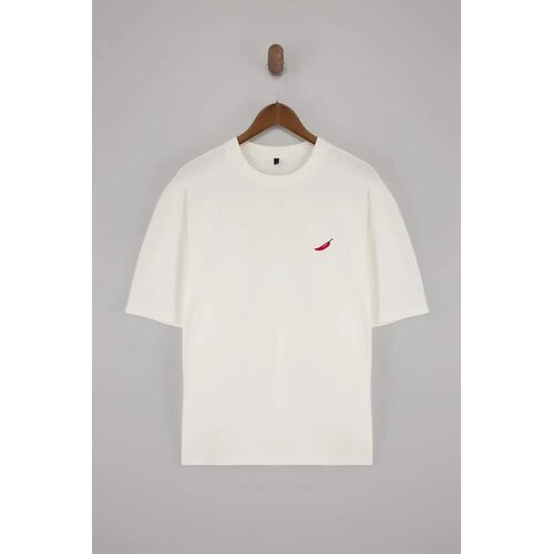 Trendyol Muška majica Tmnss22Ts0318, Krem Cene