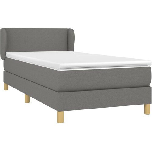  Krevet s oprugama i madracem tamnosivi 90x200 cm od tkanine Slike
