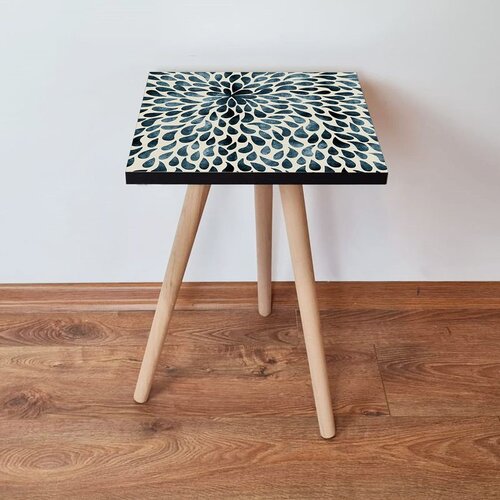 Hanah home Shp54 - green greenbeigeblack side table Cene