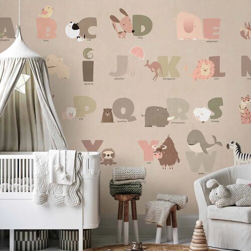  Foto tapeta - A Beige Alphabet 196x140 Samoljepljiva Cijene