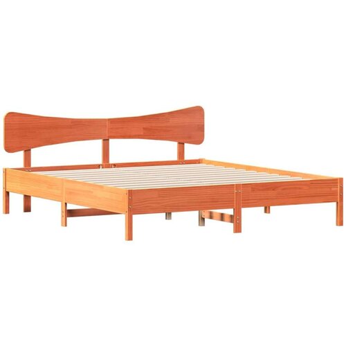VidaXL okvir kreveta bez madraca vo&amp;scaron;tano smeđi 200x200 cm od borovine Slike