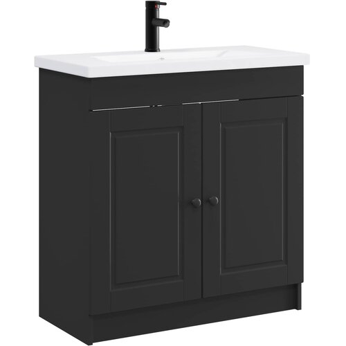 vidaXL Set namještaja za kupaonicu Crna 78 5 x 37 5 x 81 cm - Crna 78 5 x 37 5 x 81 cm Cene